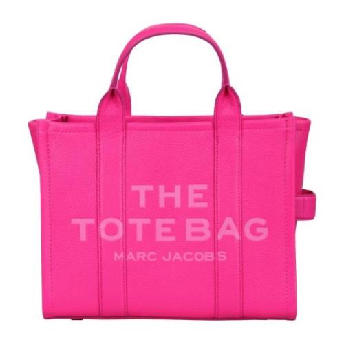 Marc Jacobs Elegant Logo Print Läder Tote Väska Pink, Dam