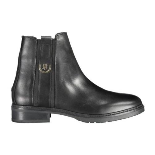 Tommy Hilfiger Snygg Svart Polyester Boot Black, Dam