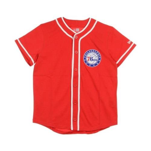 New Era NBA Piping Button Up Röd Jersey Red, Herr