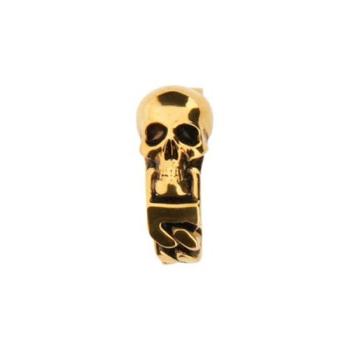 Alexander McQueen Skull Chain Ring Yellow, Herr