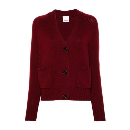 Allude Röd Blod Cardigan med Ribbed Detaljer Red, Dam