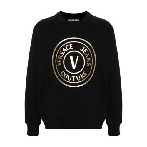 Versace Jeans Couture Svart Stickad Tröja Black, Herr