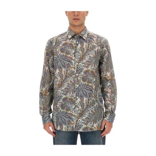 Etro Stilig Paisley Print Casual Skjorta Multicolor, Herr