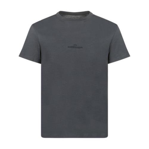 Maison Margiela Mörkgrå T-shirt med broderad logotyp Gray, Herr