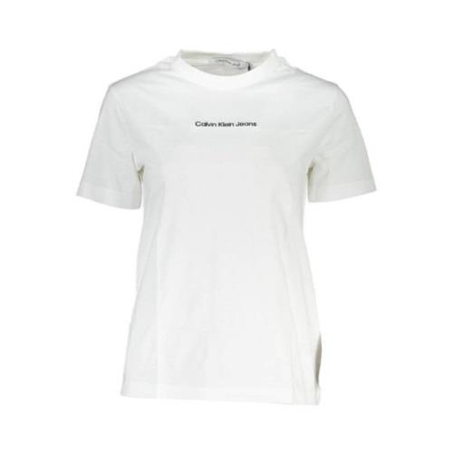 Calvin Klein Stiligt bomullst-shirt med logobroderi White, Dam