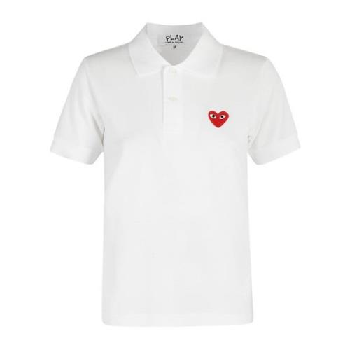 Comme des Garçons Play Klassisk Polo Tröja för Män White, Dam