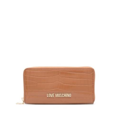 Love Moschino Brun Krokodilpräglad Plånbok Brown, Dam