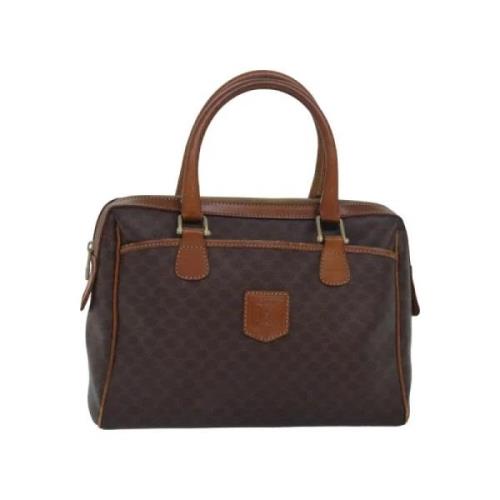 Celine Vintage Pre-owned Canvas handvskor Brown, Dam