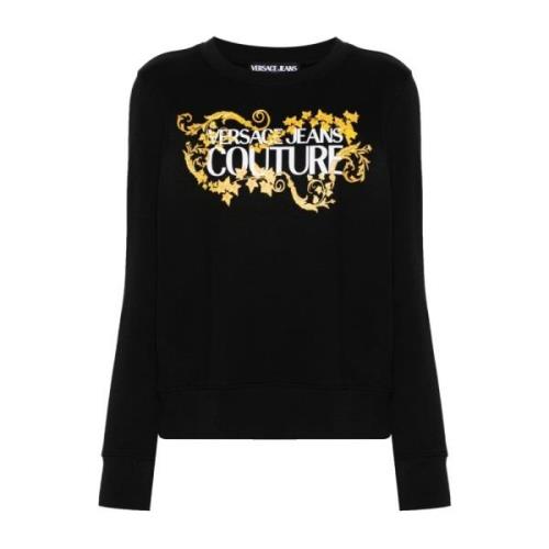 Versace Jeans Couture Svart Sweatshirt för Kvinnor Aw24 Black, Dam