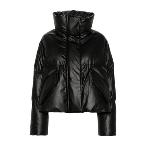 MM6 Maison Margiela Svart Vadderad Tratt Halsrock Black, Dam