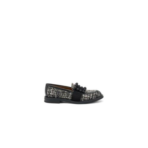 Frau Tweed Loafer med Peppar Tillbehör Black, Dam