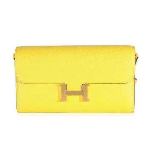 Hermès Vintage Pre-owned Laeder crossbodyvskor Yellow, Dam