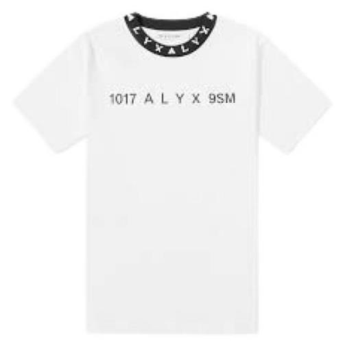 1017 Alyx 9SM Casual Bomullstee i Svart White, Herr