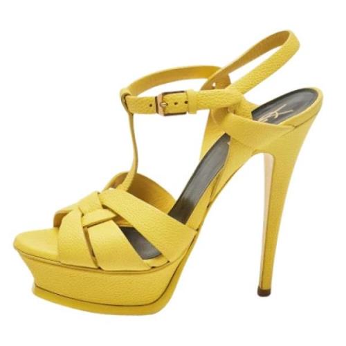 Yves Saint Laurent Vintage Pre-owned Laeder sandaler Yellow, Dam