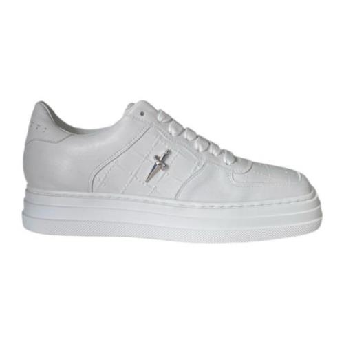 Paciotti Vit lädersneaker med fyrkantig tå White, Herr