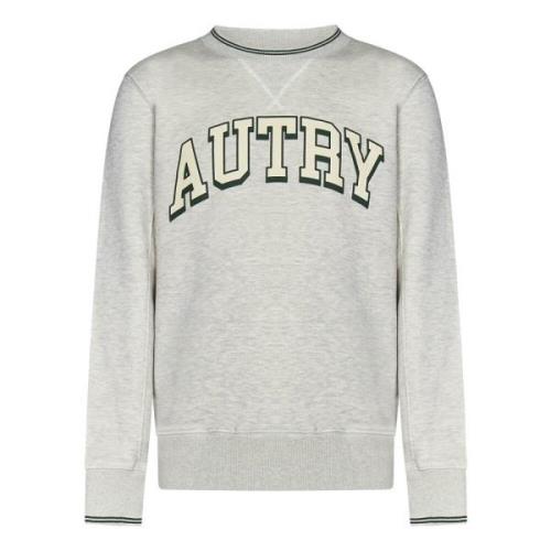 Autry Grå Logo Print Sweatshirt Aw24 Gray, Herr