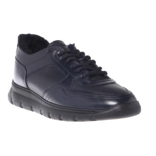 Baldinini Trainers in dark blue leather Blue, Herr