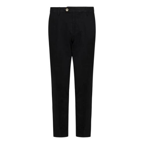 Michael Coal Svarta Slim Fit Byxor med Strykfåll Black, Herr