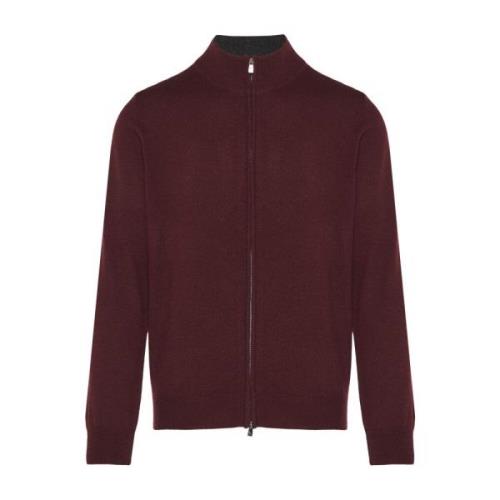 Corneliani Lyxig Ull Cashmere Kofta Red, Herr