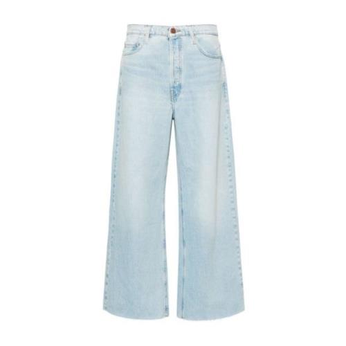 Frame Wide Leg Raw After Jeans Blue, Dam