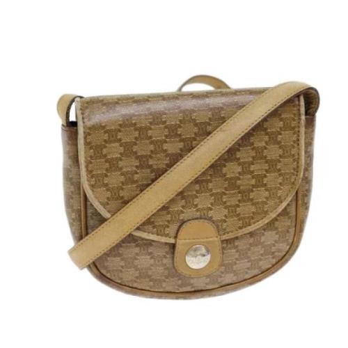 Celine Vintage Pre-owned Canvas axelremsvskor Beige, Dam