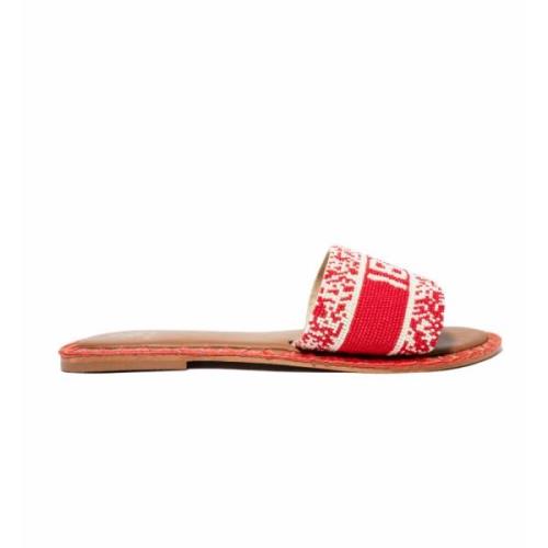 De Siena Röda Ibiza Sandaler Red, Dam