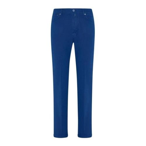 Kiton Slim Fit Bomull Denim Byxor Blue, Herr