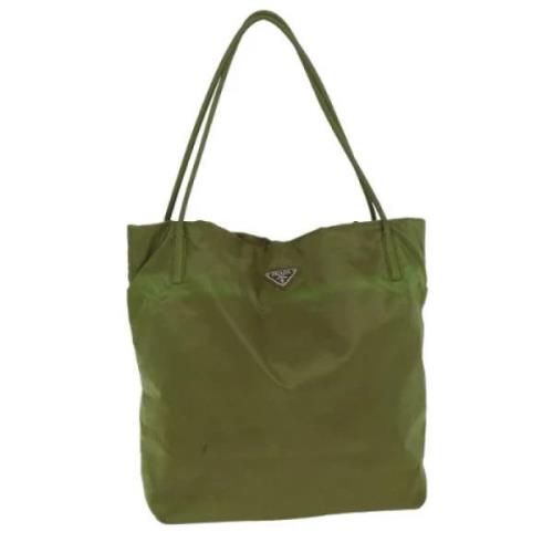 Prada Vintage Pre-owned Nylon totevskor Green, Dam