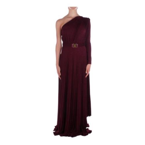 Elisabetta Franchi Red Carpet Bordeaux Klänning med Mantel Red, Dam