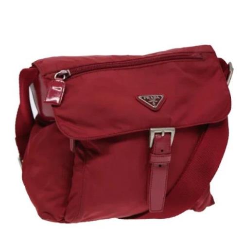 Prada Vintage Pre-owned Nylon axelremsvskor Red, Dam