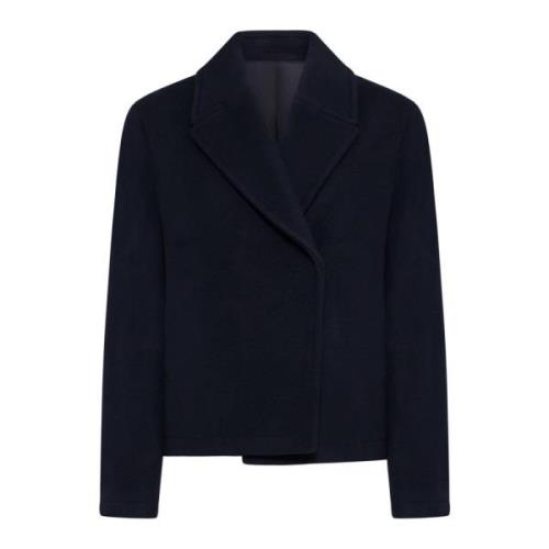 TotêMe Navy Blue Wool Blend Peacoat Blue, Dam