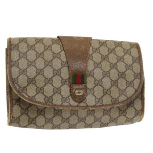 Gucci Vintage Pre-owned Laeder kuvertvskor Beige, Dam