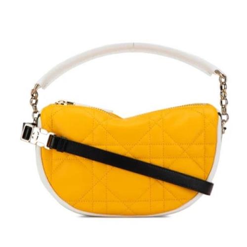 Dior Vintage Pre-owned Laeder handvskor Yellow, Dam