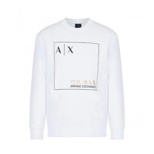 Armani AX Sweatshirt White, Herr