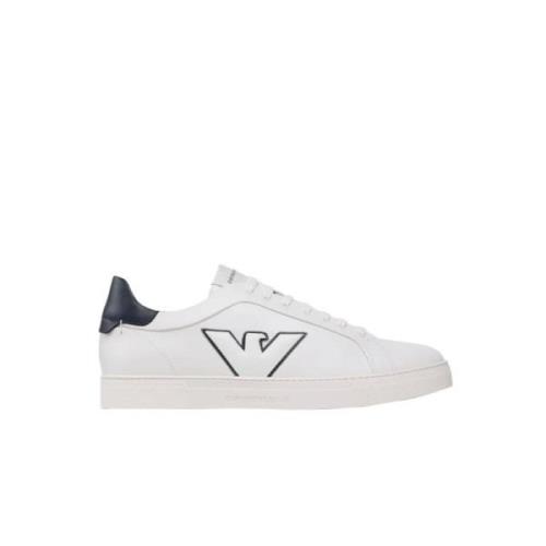 Armani Vita Logosneakers Blå Detalj White, Herr