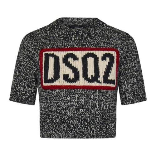 Dsquared2 Grå Tröja med Logotyp Gray, Dam