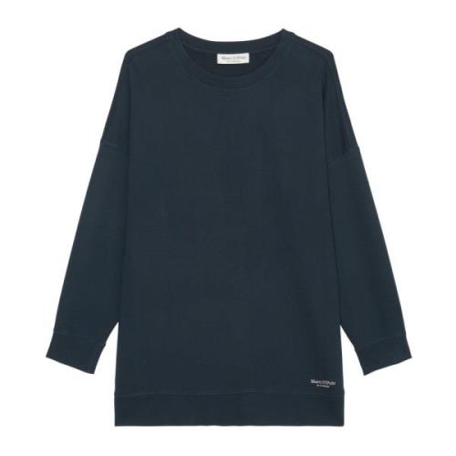 Marc O'Polo Oversized sweatshirt med sidslits i sidsömmen Blue, Dam