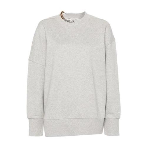 Stella McCartney Grå Tröja med Kedjelänk Detaljer Gray, Dam