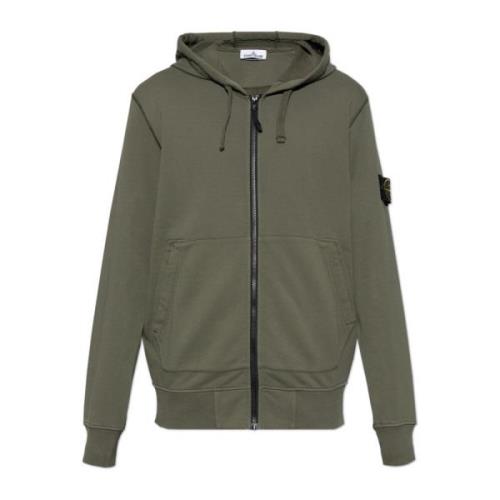 Stone Island Sweatshirt med logotyp Green, Herr