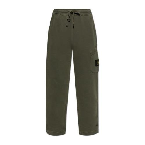 Stone Island Sweatpants med logotyp Green, Herr