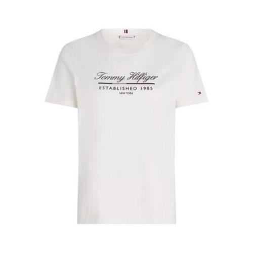 Tommy Hilfiger Script Grafisk T-shirt White, Dam