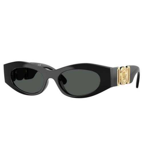 Versace Svart Ram Mörkgrå Lins Solglasögon Black, Unisex