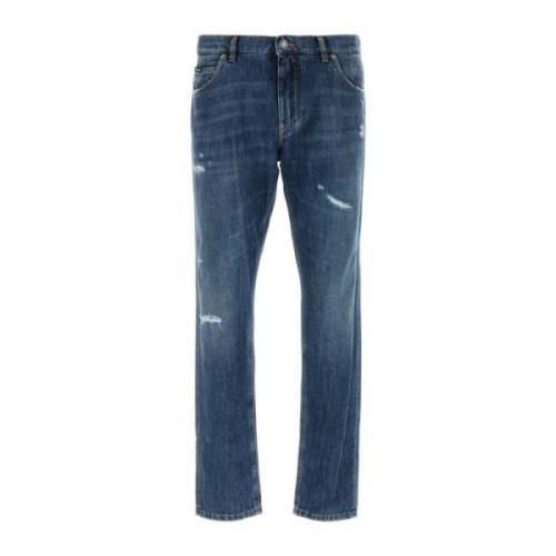 Dolce & Gabbana Klassiska Denim Jeans för Män Blue, Herr