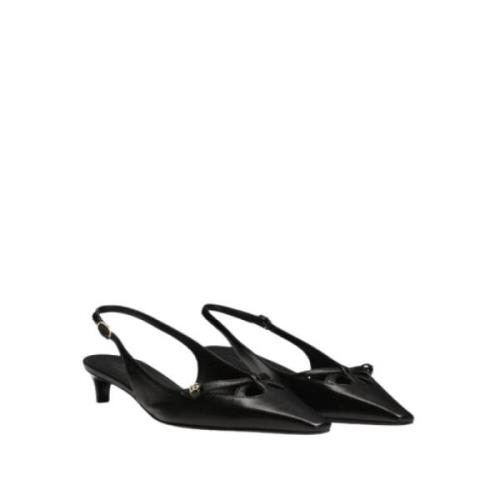 Dolce & Gabbana Nappa Silk Slingback Pumps Black, Dam