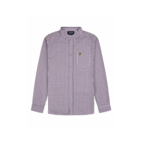 Lyle & Scott Slim Fit Gingham Skjorta Red, Herr