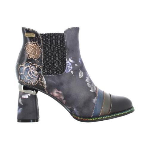 Laura Vita Dam Ankelboots Svart Multicolor, Dam