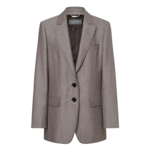 Alberta Ferretti Ullblazer med dartdetaljer Gray, Dam