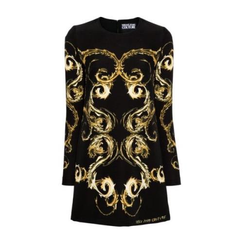 Versace Jeans Couture Svart Klänning Aw24 Dammode Multicolor, Dam