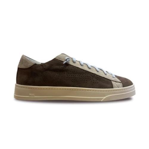 P448 Bruna sneakers med beige detaljer Brown, Herr