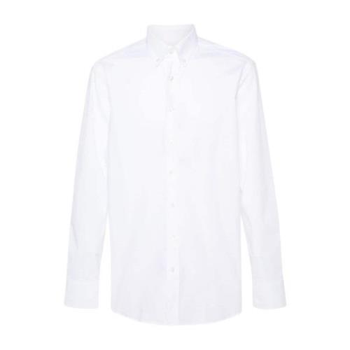 Etro Vit Bomullsblandning Poplin Skjorta White, Herr